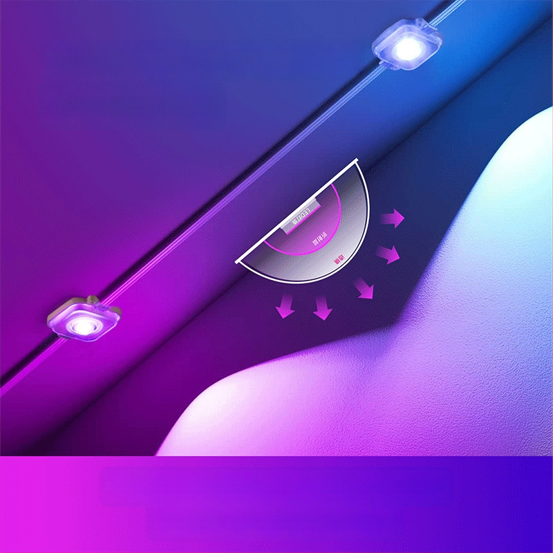 Bluetooth RGB LED reťaz svetiel na rímsu a dvore — farebné ambientné osvetlenie