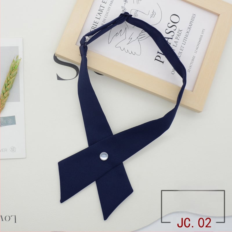 Ženský krížový motýlik pre školskú uniformu, kórejský a japonský štýl, čierny