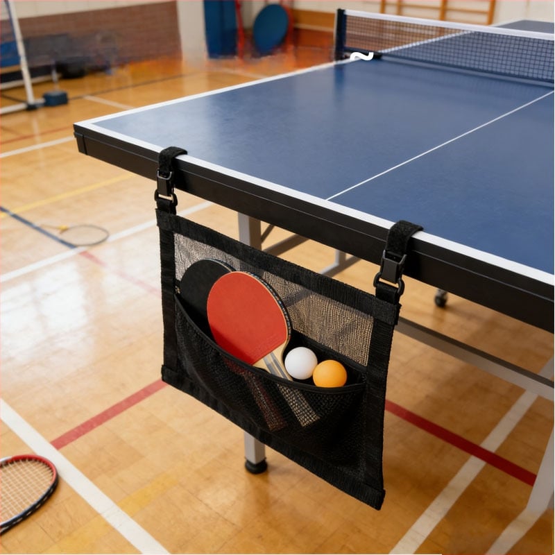 Nástenná sieť na uskladnenie rakiet na stolný tenis a vybavenia pre pickleball, praktická zavesovacia taška na skladovanie, viacúčelový organizér