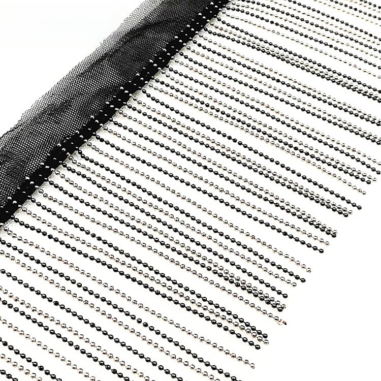 Dvofarebná korálová reťaz s brmbolcmi a strapcami pre DIY odevy, doplnky, cestovné tašky a záclony