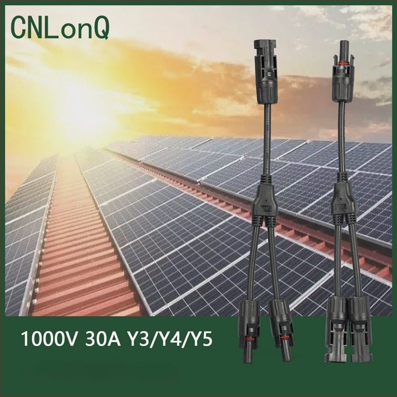 CNLonQcom mc4-Y napelemes modul kültéri IP67 vízálló fotovoltaikus csatlakozó DC1000V 30A