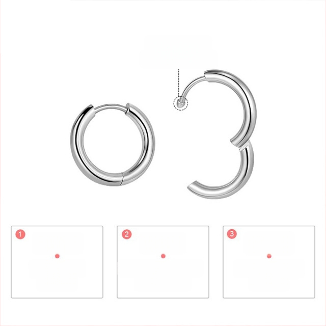 Pánske náušnice z titanovej ocele, minimalistický geometrický dizajn, kruhy a štuple