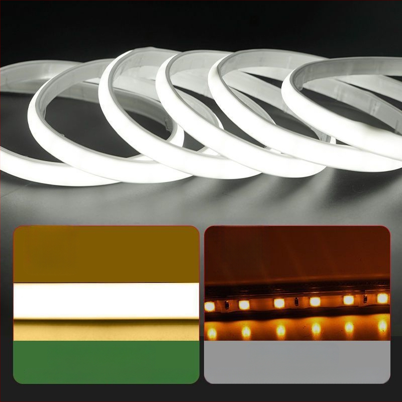 220V водоустойчив COB линейна LED лента за вътрешно и външно осветление, 240 LED диода на метър, 10 W/м, 180° лъчение