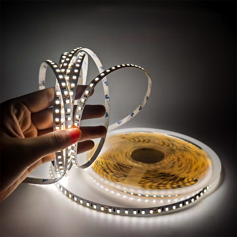 24V нисковолтово двуцветно LED линейно осветление с 3 проводника, самозалепващо за дневна стая, таван и шкафове