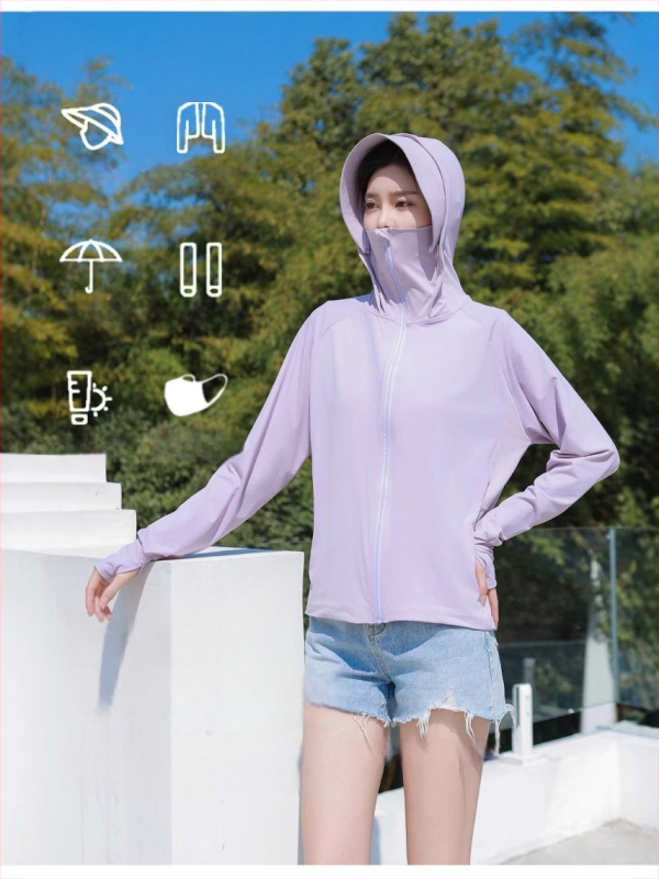 Unisex bunda s ochranou proti slnku z Ice Silk materiálu, rýchlo suchá, odvádza pot, dlhé rukávy