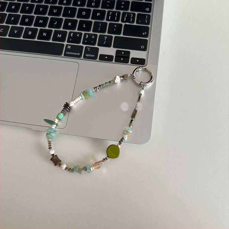 Lanț pentru telefon în stil chinezesc, cu mărgele și pandant CCD pentru cameră, mărgele cehe, design de nișă, stil Instagram