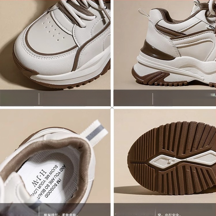 Pantofi sport dama cu talpă groasă în stil dad shoes, iarnă 2025, căptuțiți cu fleece, calzi, casual