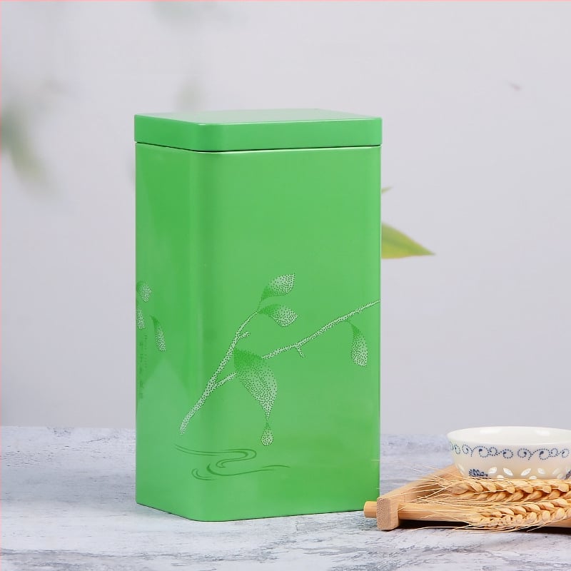 Laminált teás dobozok, zárt fémdobozok zöld teához, 0,5 kg-os csomag