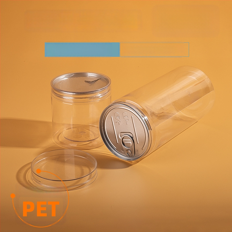 PET пластмасов буркан с кристална капачка, запечатващ съд за съхранение на ядки и храни