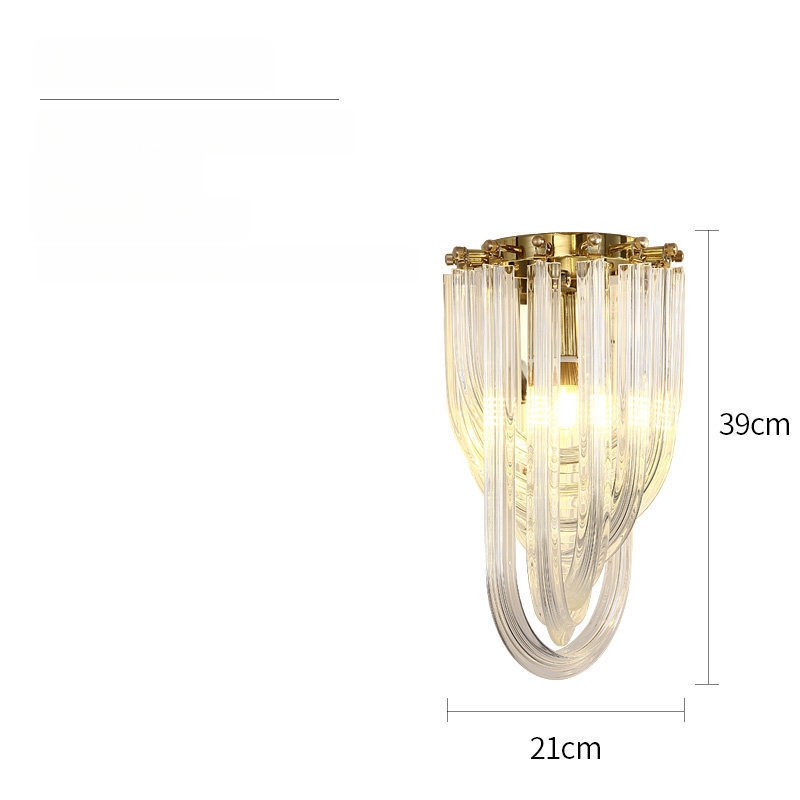 Skandinávsky kreatívny sklenený nástenný lampa do spálne a pracovne — postmoderné minimalistické dekoračné svetlo do obývačky a chodby