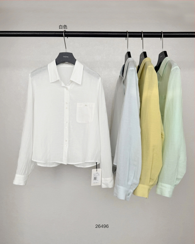 Dámska košeľa z Tencel-Linen, voľný strih, dlhé rukávy, jar 2026