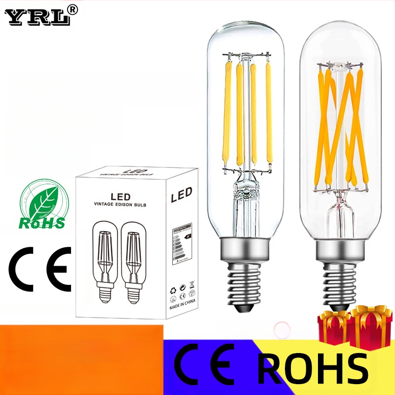 LED Edison λαμπτήρας T25 με φιλμ, 110V, 4–6W, ρετρό γυάλινο σώμα, βάση E12/E14, ρυθμιζόμενος φωτισμός, 360° δέσμη, CRI 80–90