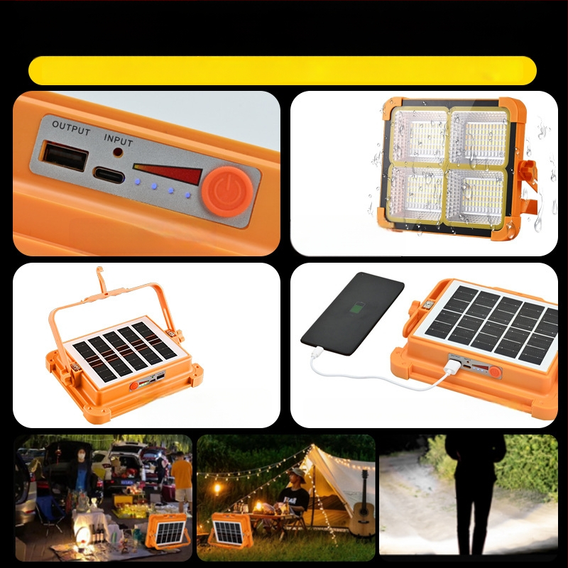 Lampă solară de urgență pentru exterior, lanternă USB reîncărcabilă pentru cort, lanternă de camping, LED multifuncțional