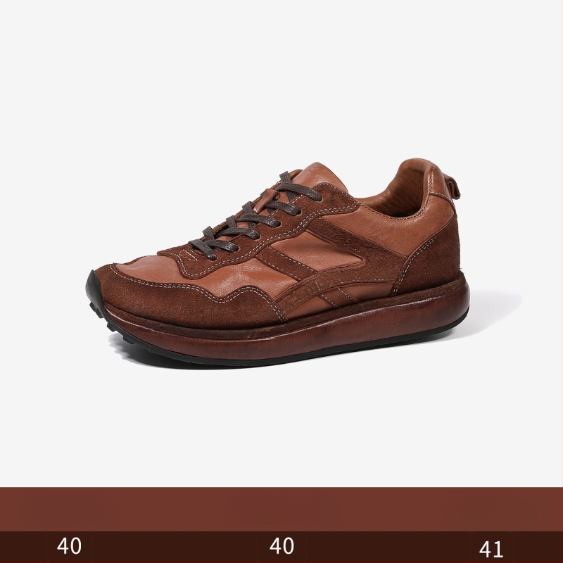 Prané vintage pánske topánky, retro nemecké tréningové topánky, kožené business casual topánky s hrubou podrážkou pre šport a cestovanie.