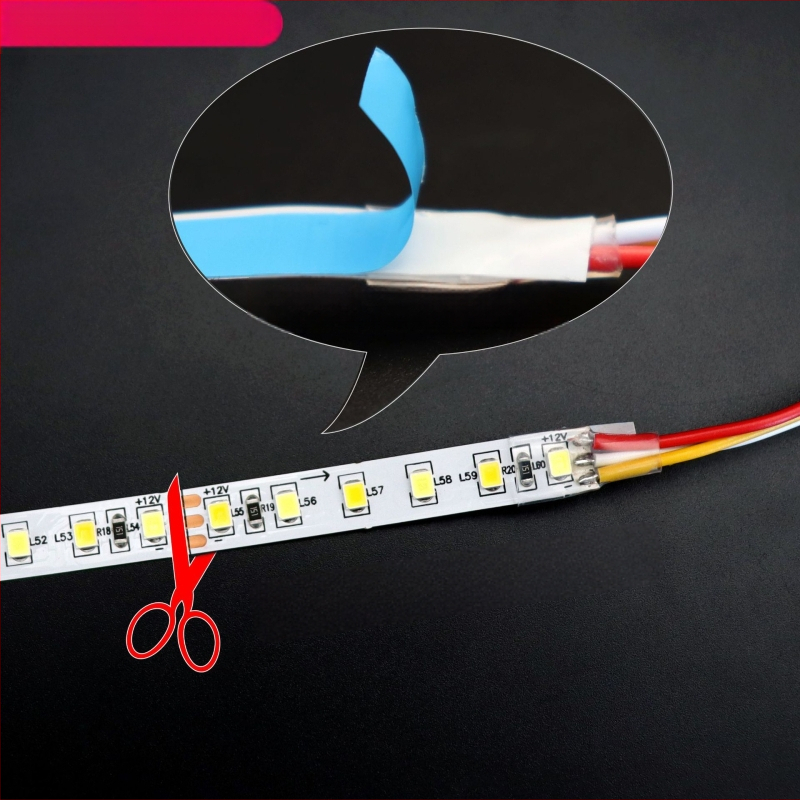 LED лента за гардероб, 12V, 2835 LED, двойна цветова температура, 120 LED, ширина 8 мм, ниско напрежение, рамка с две панели