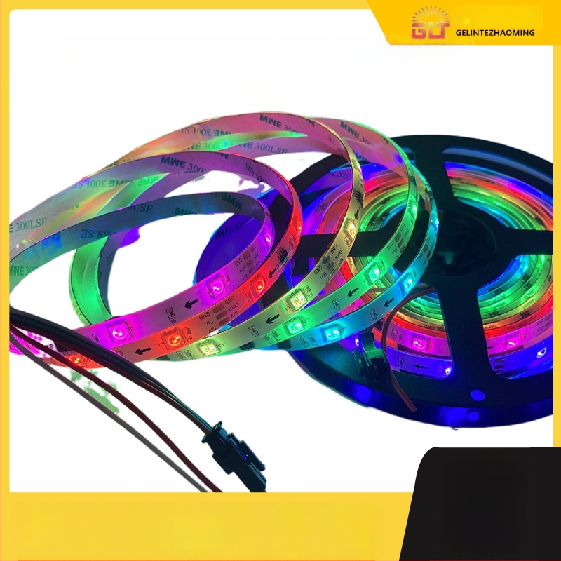 RGB LED лента 5V, 60 светодиода 5050, цветни ефекти и бегуща светлина, дистанционно управление