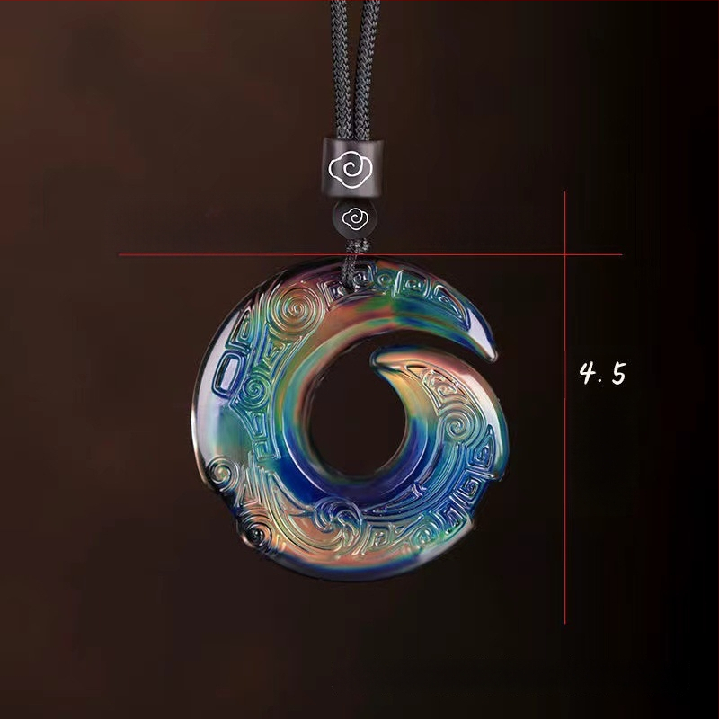 Unisex náhrdelník s teplotne citlivou zmenou farby, glazúrovaný geometrický dizajn