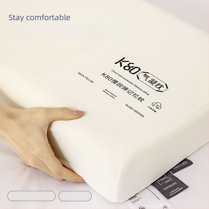 K80 memóriával töltött nyaki párna, zero nyomás, lassú visszapattanás, téglalap alakú, magasság 5–10 cm, tömeg 0,5–1 kg
