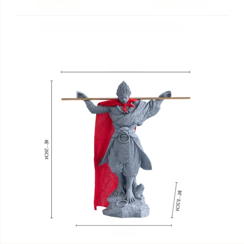 Soška v čínskom štýle Monkey King Sun Wukong pre domáce vstupné miesto, stolný dekor a akváriové krajinky