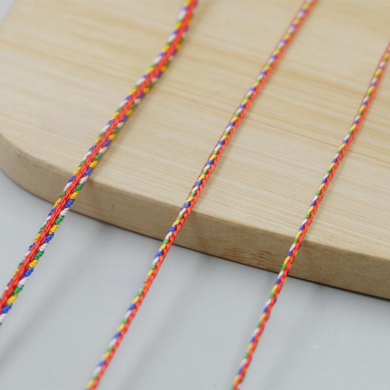 Päťfarebný pletený náramok z nylonu, ručne pletený, DIY farebný šnúrkový náramok, šírka 3 mm, motív festivalu drakov