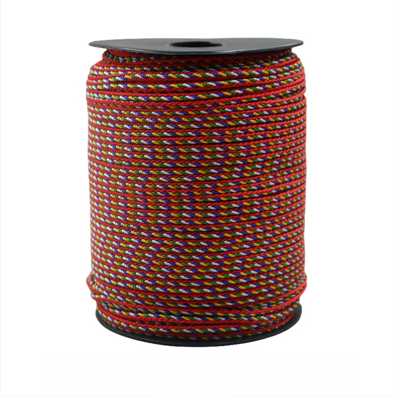 Päťfarebný pletený náramok z nylonu, ručne pletený, DIY farebný šnúrkový náramok, šírka 3 mm, motív festivalu drakov