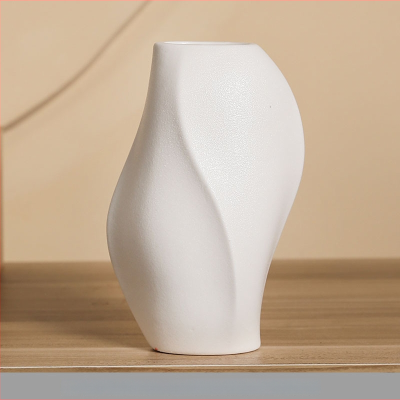 Keramická váza v európskom štýle, biela porcelánová váza na domáce dekorácie, do obývačky a spálne.