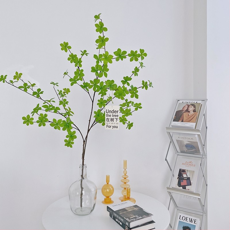Pendulumóra bonsai mesterséges zöld növényekkel, Drunken Horse fa, cserépben, skandináv stílusú dekoráció