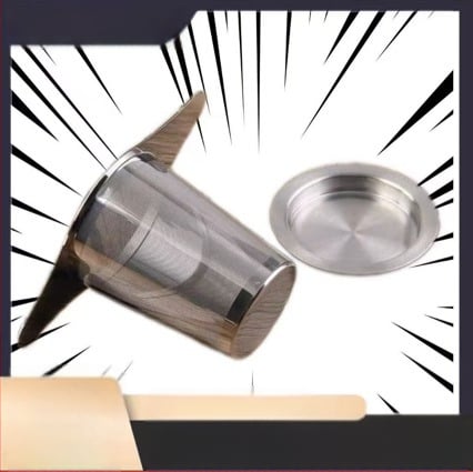 Nerezový čajový filter s dvojitým držadlom