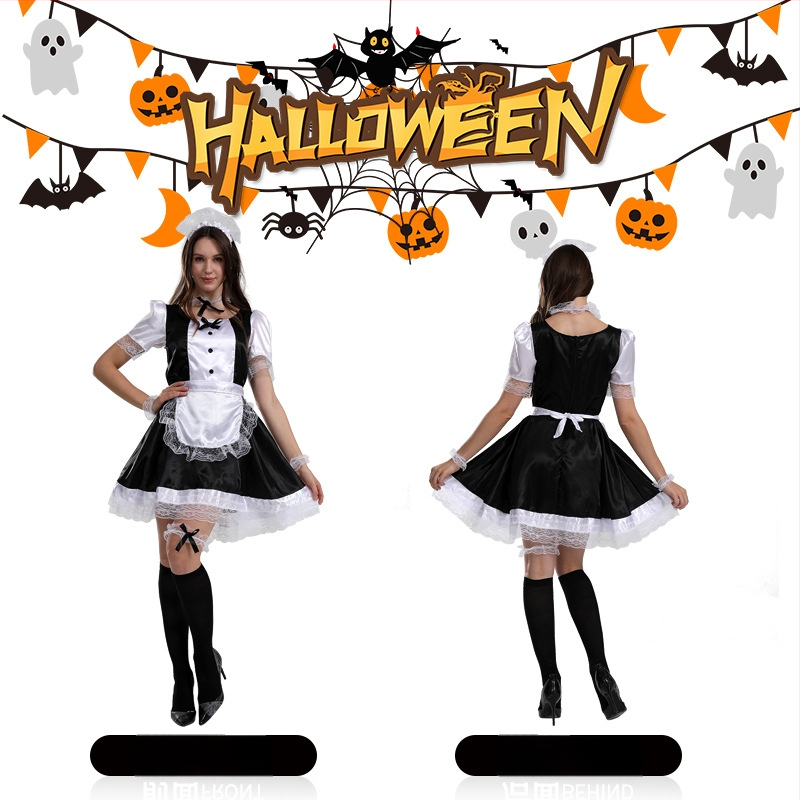 Sexy služobníčka cosplay kostým na Halloween párty a cosplay hru