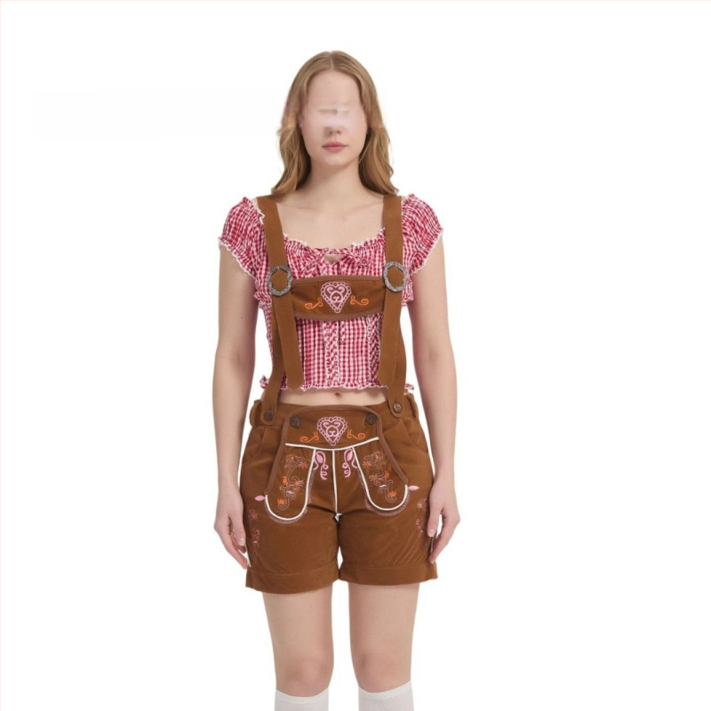 Uniszex barna nyomtatott overál Oktoberfest jelmez cosplayhoz