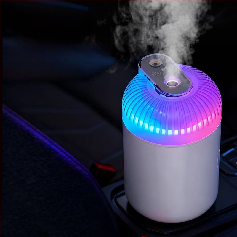 Prenosný USB zvlhčovač pre domov aj auto, tichý, jemné svetlo, guľatý ABS plast, 1 výstup hmly, kompaktný