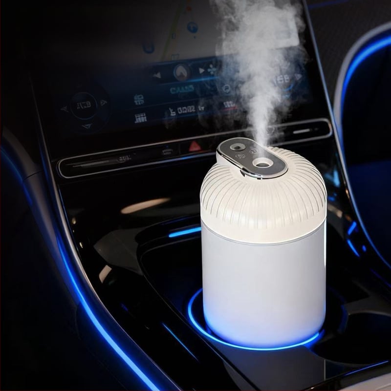 Prenosný USB zvlhčovač pre domov aj auto, tichý, jemné svetlo, guľatý ABS plast, 1 výstup hmly, kompaktný