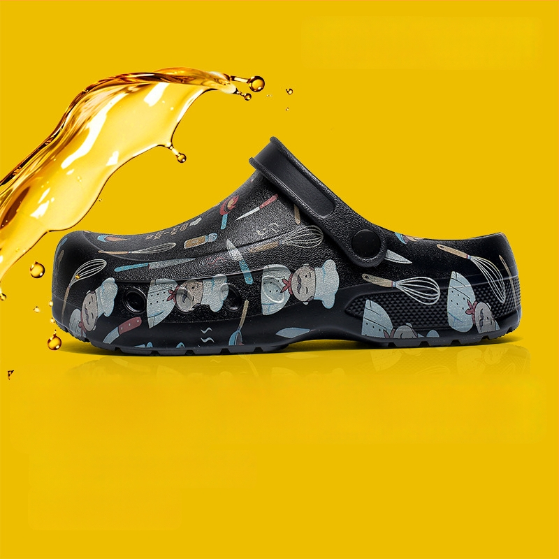 Pantofi de bucătărie impermeabili pentru bărbați, vârf închis, talpă EVA antiderapantă, XL, sandale casual de vară