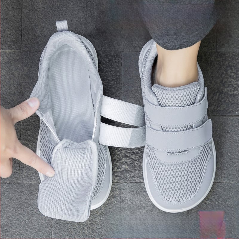 Pantofi sport din plasă, unisex, pentru persoane în vârstă, cu bot lat, talpă moale, închidere Velcro