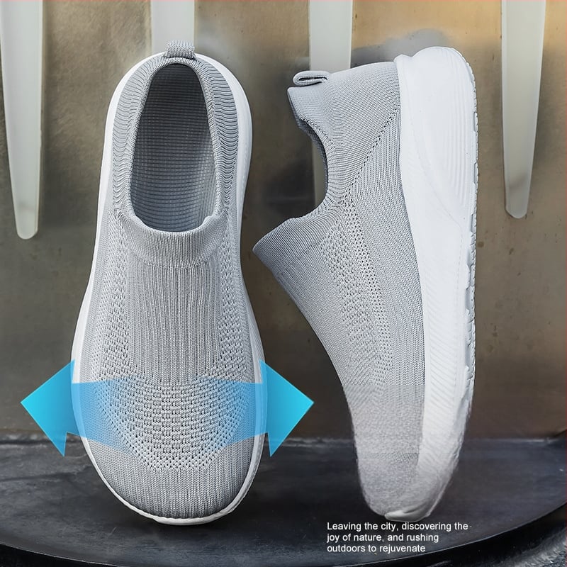 Pantofi de mers pentru bărbați, ușori, slip-on, 4E lat, pantofi tip șosetă