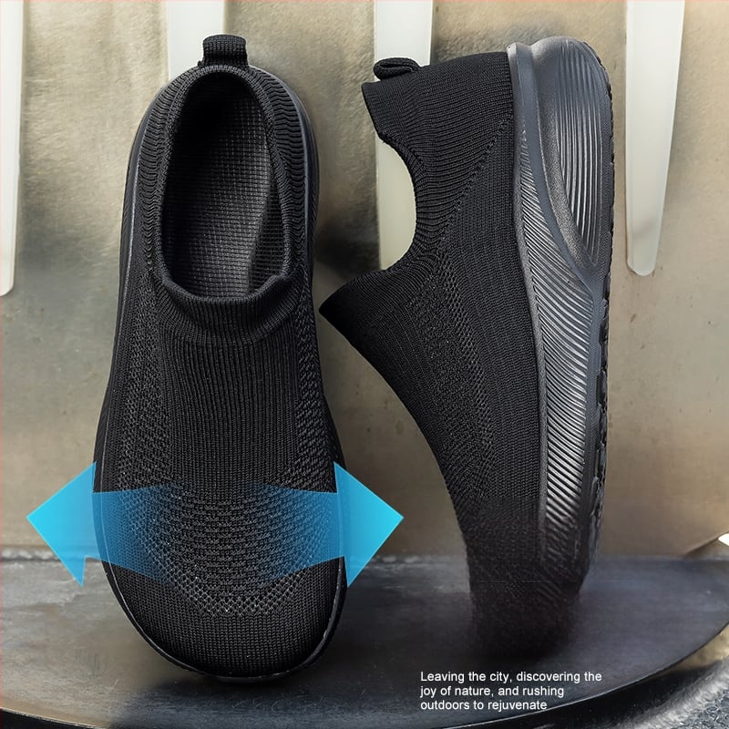 Pantofi de mers pentru bărbați, ușori, slip-on, 4E lat, pantofi tip șosetă