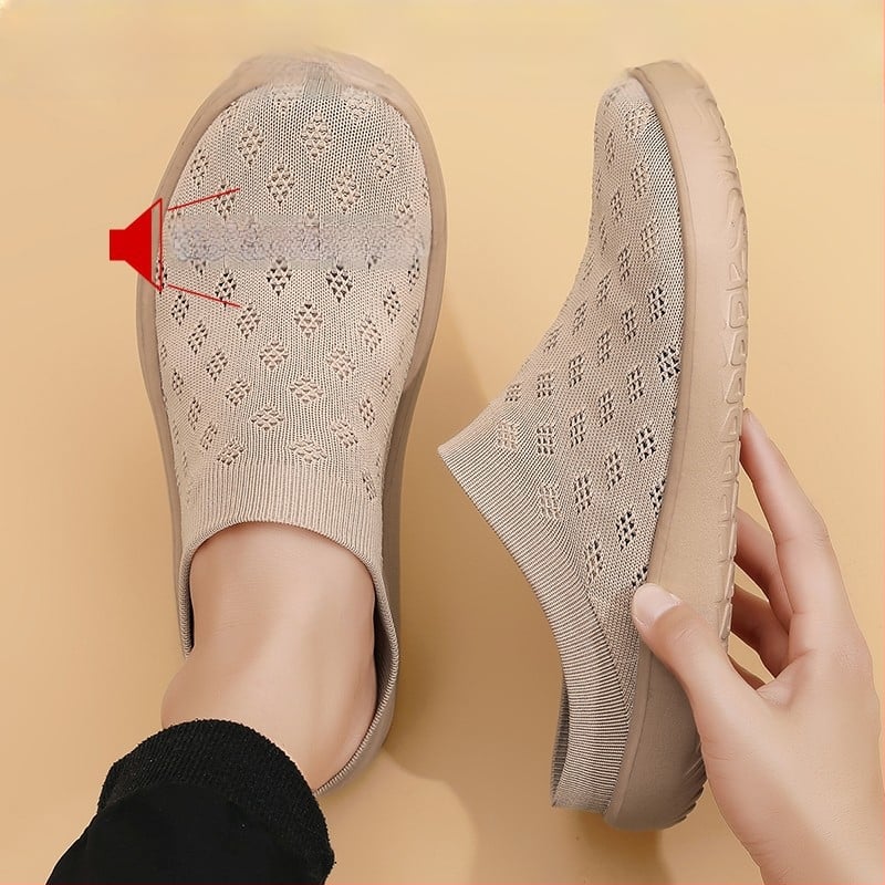 Flyknit rugalmas széles orrú slip-on cipő férfiak és nők számára, nyári légáteresztő hálós felsőrésszel, kényelmes mindennapi viselet, széles méret