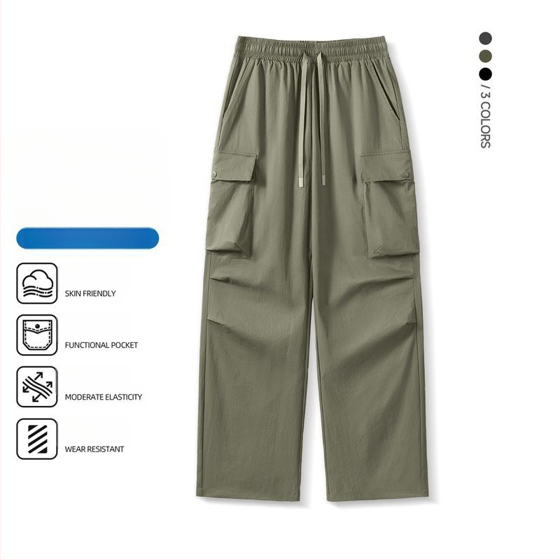 Pantaloni tactici pentru bărbați cu buzunare mari, ușori, impermeabili și rezistenți la vânt pentru drumeții, camping și călătorii