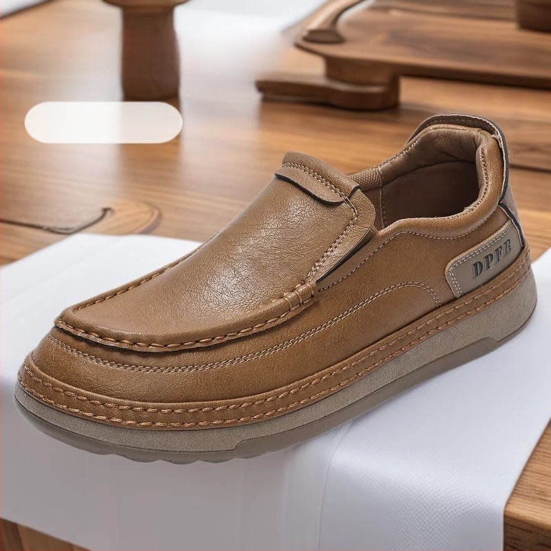 2025 Pantofi casual din piele pentru bărbați, fără șireturi, stil coreean, talpă moale, pantofi de condus
