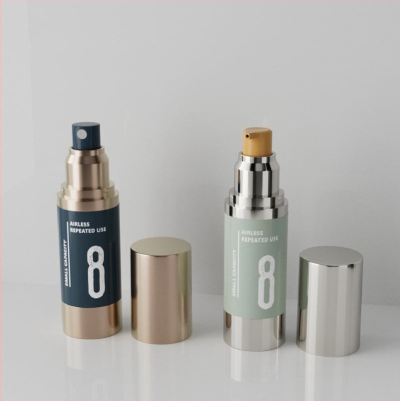15–50 ml вакуумно шише за лосион с дозатор, прозрачно цилиндрично електроплатирано шише, фин спрей за тоник и есенция