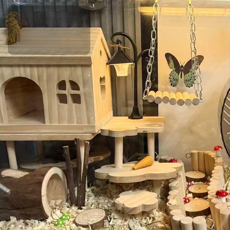 Lampă mică creativă de noapte pentru cușca de hamster — lampă ambientală pentru peisaj miniatural și decor pentru casă de păpuși