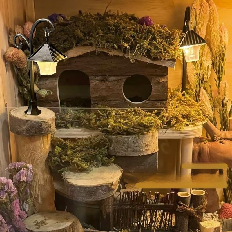 Lampă mică creativă de noapte pentru cușca de hamster — lampă ambientală pentru peisaj miniatural și decor pentru casă de păpuși
