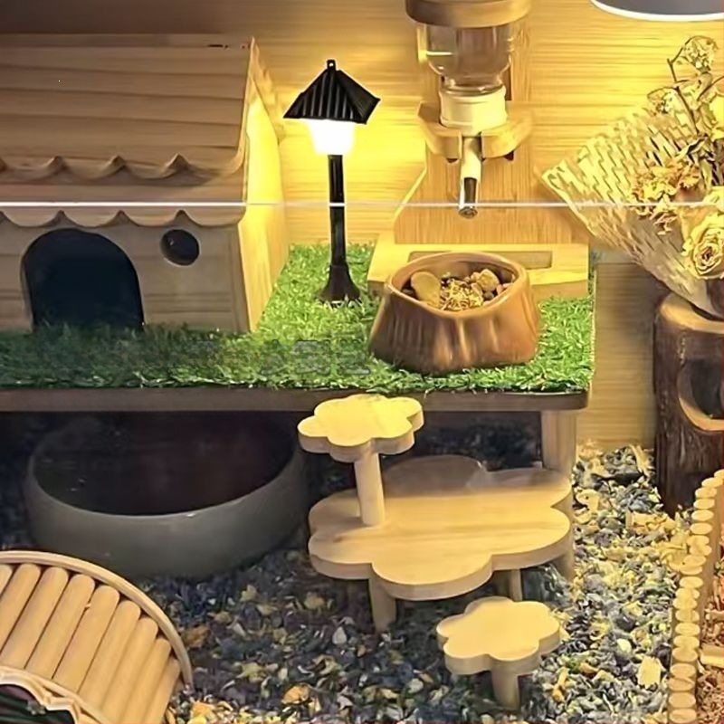 Lampă mică creativă de noapte pentru cușca de hamster — lampă ambientală pentru peisaj miniatural și decor pentru casă de păpuși