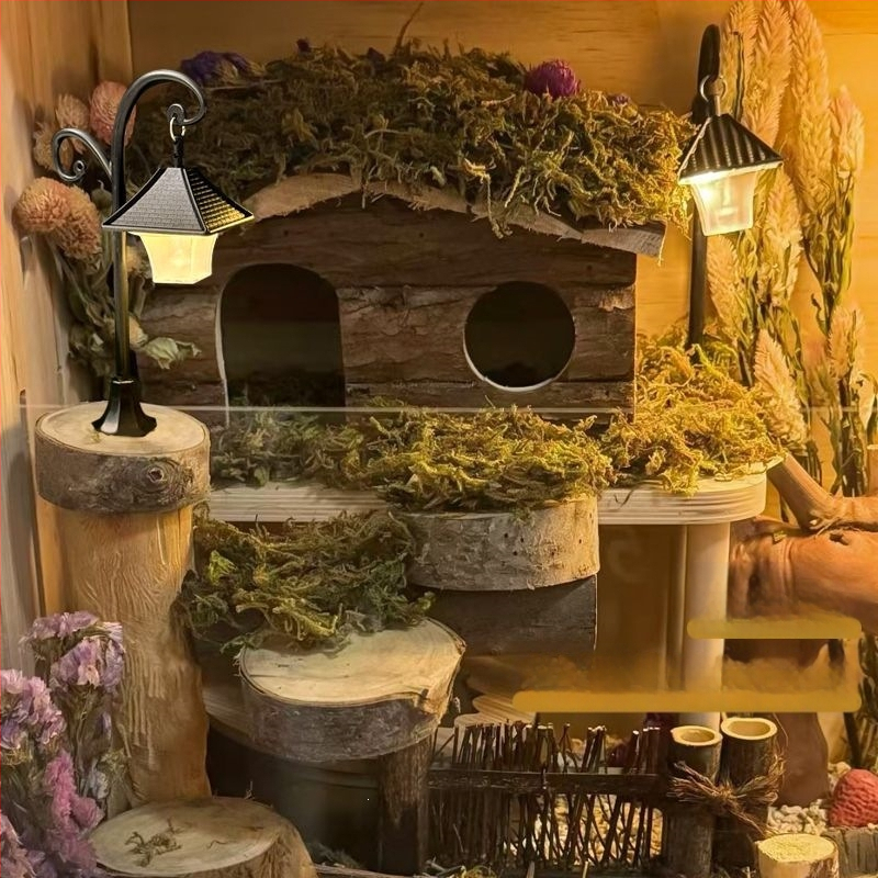 Lampă mică creativă de noapte pentru cușca de hamster — lampă ambientală pentru peisaj miniatural și decor pentru casă de păpuși