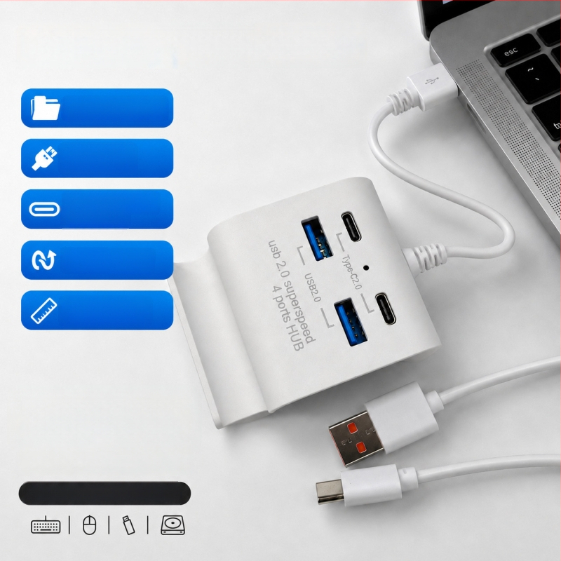 Új USB-C 4 az 1-ben dokkolóállomás, hub és telefonállvány
