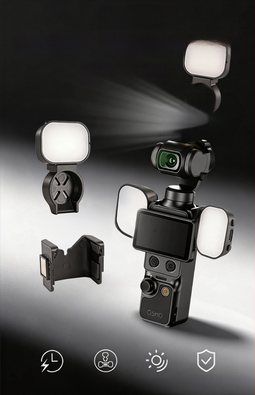 DJI Pocket 4 mágneses fénykészlet, három színhőmérséklettel, hordozható sminkfény akciókamerákhoz