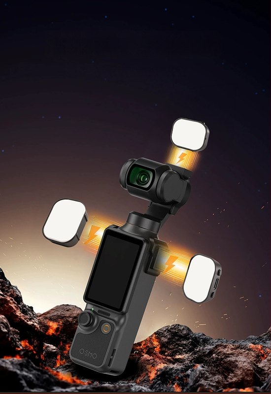 DJI Pocket 4 mágneses fénykészlet, három színhőmérséklettel, hordozható sminkfény akciókamerákhoz