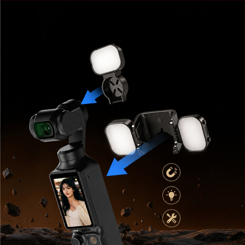 DJI Pocket 4 mágneses fénykészlet, három színhőmérséklettel, hordozható sminkfény akciókamerákhoz