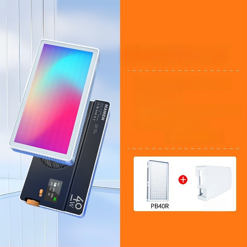 40W-os nagy teljesítményű RGB világítás élő közvetítéshez, hordozható zsebméretű LED a kamera, fotó és telefon számára