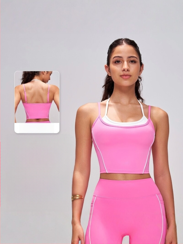 Női U-formájú hátsó sportmelltartó, magas intenzitású jóga és edzéshez, racerback, gyorsan száradó, légáteresztő nylon‑spandex (80/20), vezeték nélküli